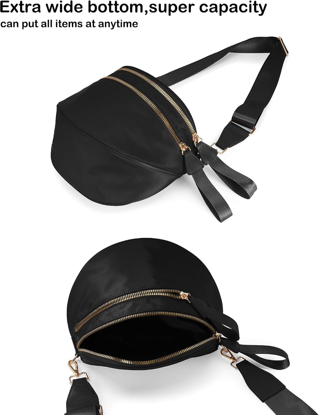 Bolso cruzado espacioso de nylon, bolsa de cintura, bolsos, billeteras, carteras de moda, bolso de hombro para mujer