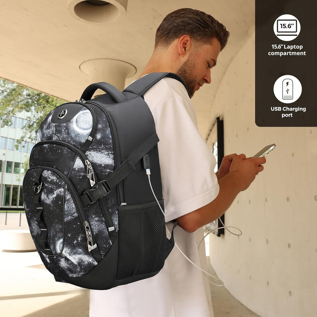 Mochila Swissdigital para laptop con puerto de carga USB, mochila d...