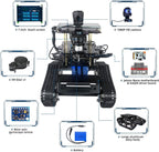 Kit de robot AI para Jetson Nano ROS programación tanque coche con navegación SLAM Lidar mapeo, transmisión de video, seguimiento inteligente, electrónica educativa robótica adultos (sin
