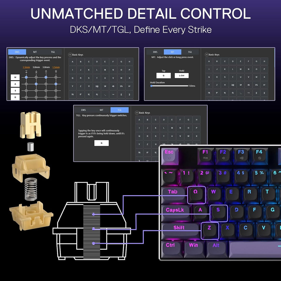 Redragon K556 HE Rapid Trigger teclado para juegos, 100% 104 teclas...