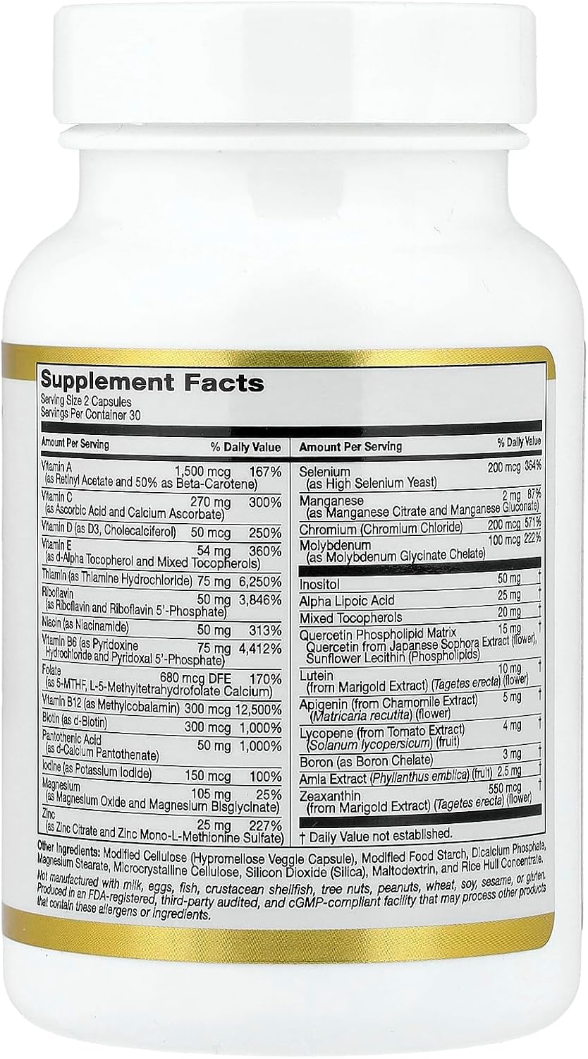 California Gold Nutrition Multivitamínico y mineral con metil B12,...