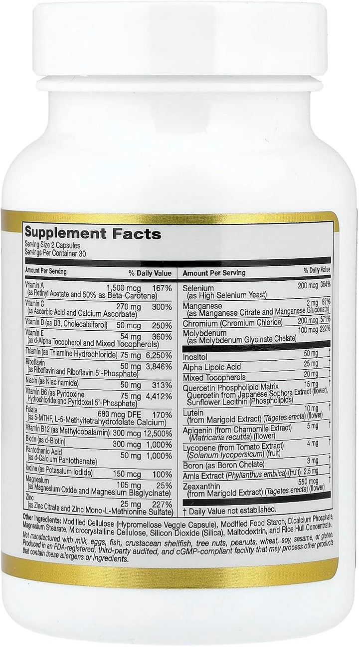 California Gold Nutrition Multivitamínico y mineral con metil B12,...