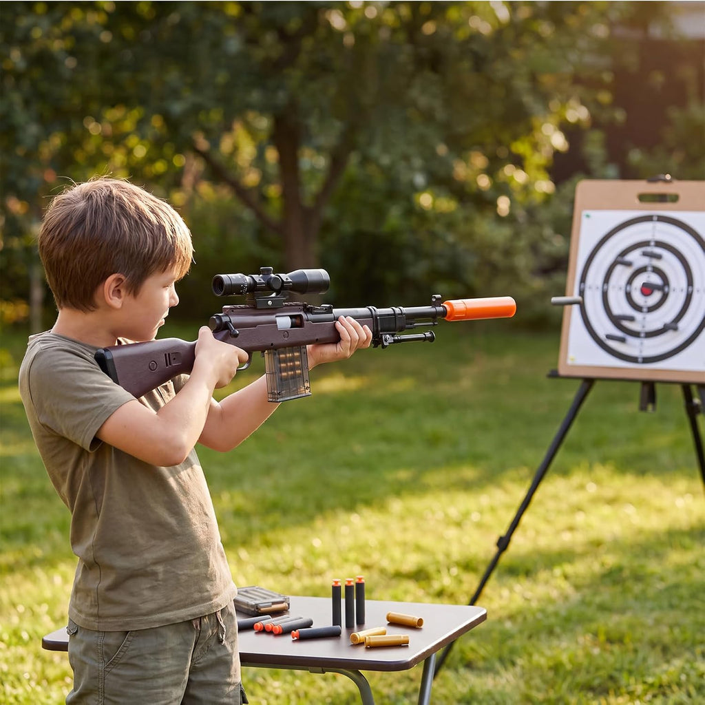Bolt Action - Rifle de francotirador de juguete, lanzador de dardos de espuma para regalo de cumpleaños de niños, juegos de disparos, niños de caza