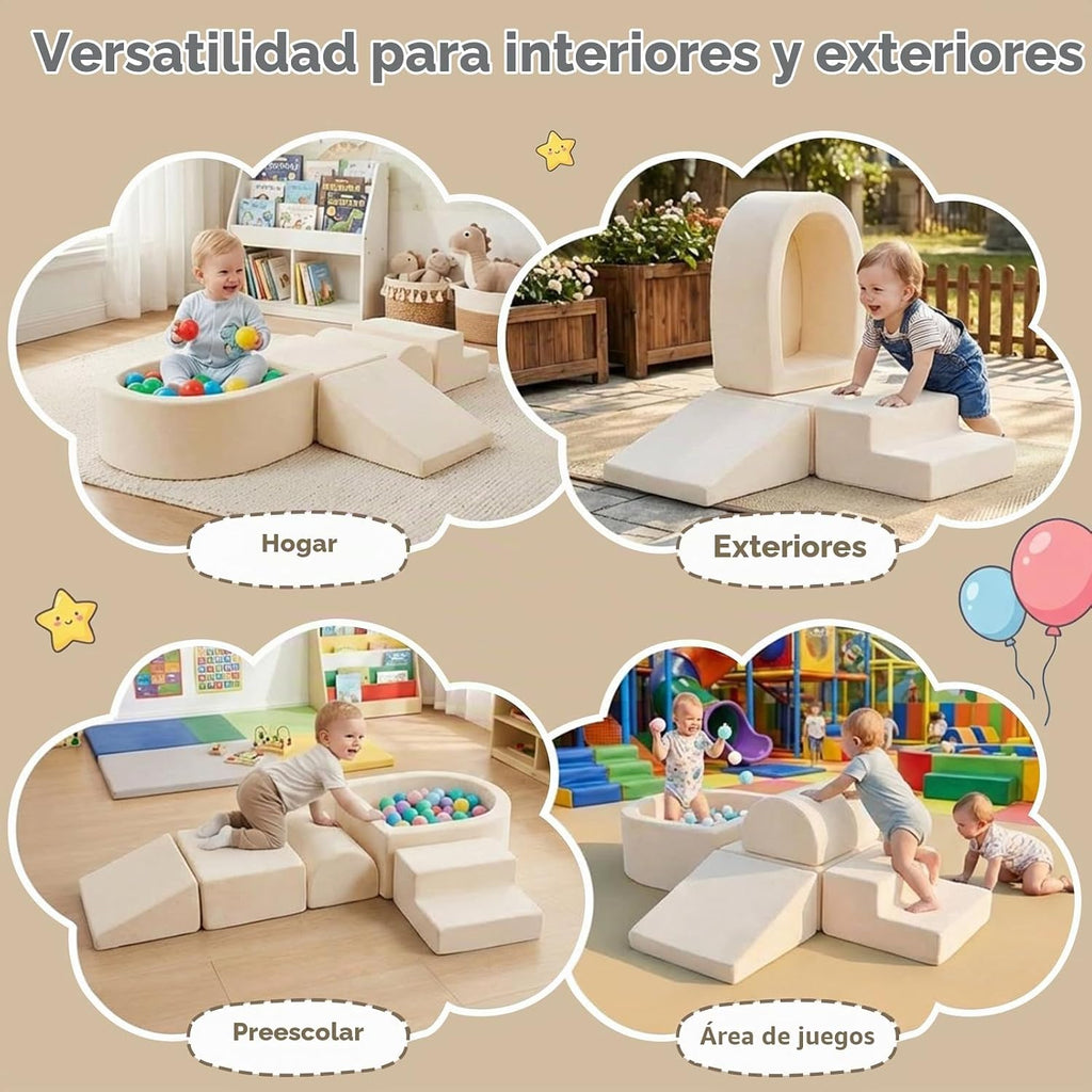 Tiita Kids Climb and Crawl - Juego de 5 piezas con pozo de pelotas pequeño