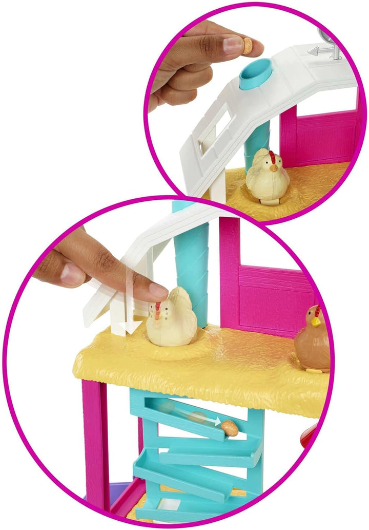 Muñeca y juego de Barbie con cooperativa, animales, masa, moldes y...