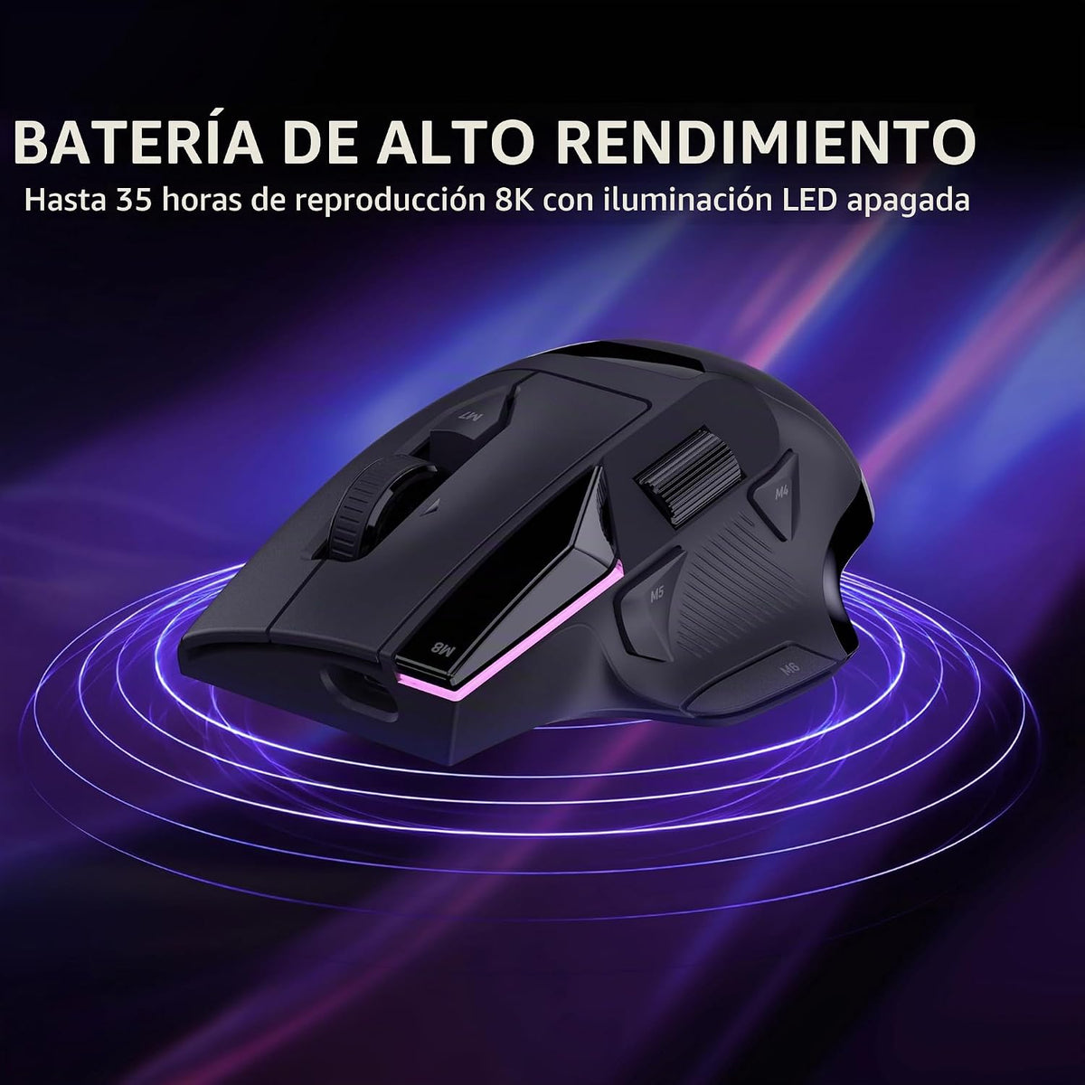 Turtle Beach Ratón para juegos RGB inalámbrico 8K de la serie Command MC5