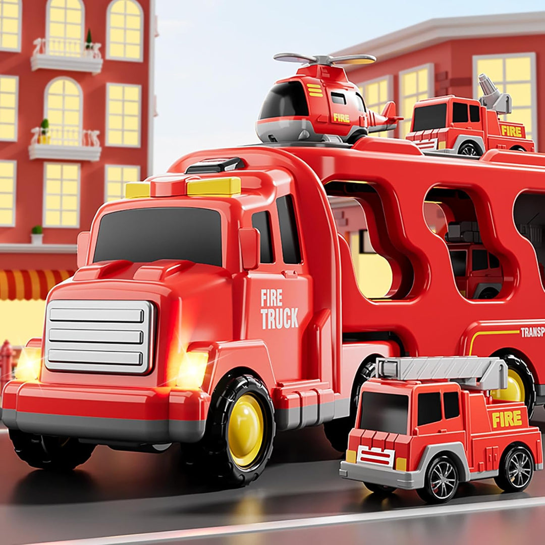 Bennol Juego de Juguetes de Camiones de Bomberos 5 en 1 para Niños...