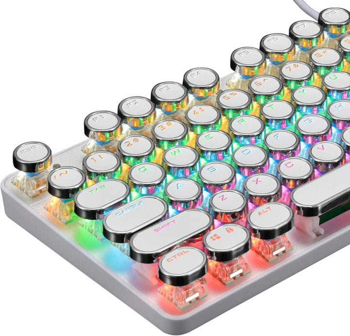 YSCP Teclado mecánico para juegos estilo máquina de escribir con re...