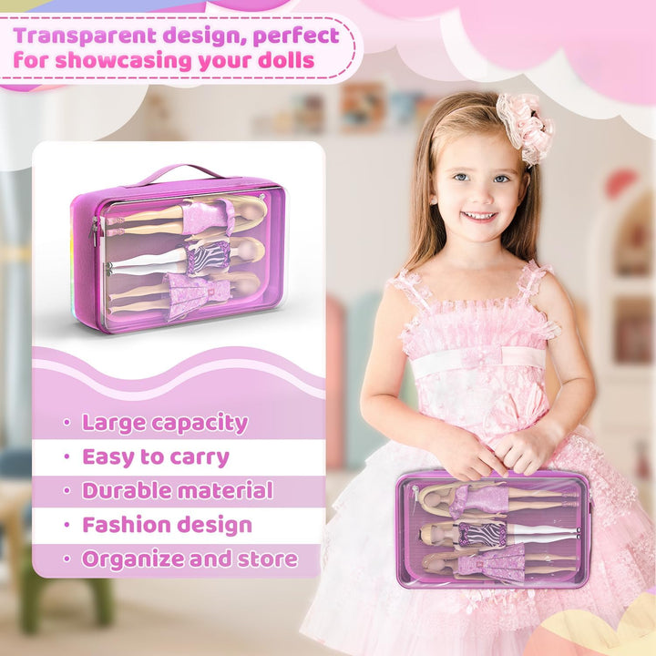 LININYHAO Funda de transporte compatible con muñecas Barbie de 12 p...