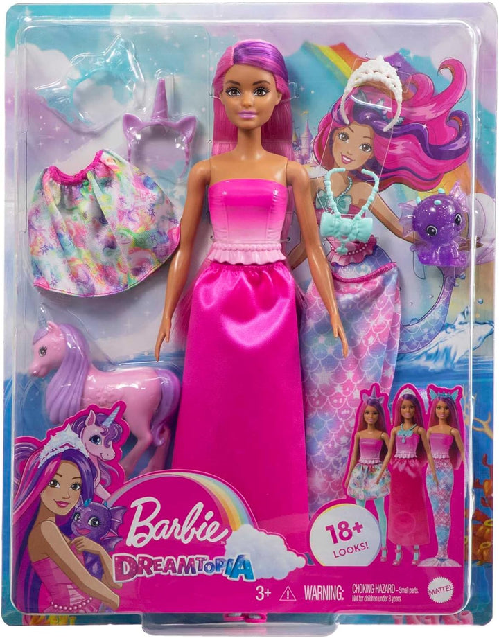 Muñeca Barbie Dreamtopia con ropa y accesorios, set de disfraz de c...