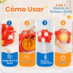 Juguetes de baño de cangrejo, máquina de baño de burbujas 4 en 1 con cabezal de ducha, luz para niños pequeños y máquina de burbujas de baño, juguete de bañera para bebés de 1 a 3, 4 a 8 años