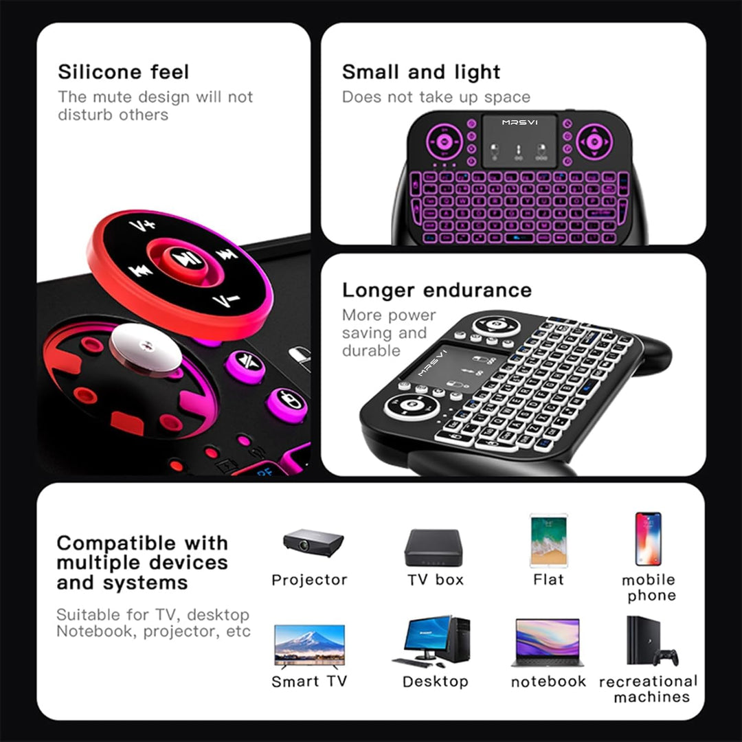 MRSVI Mini teclado con panel táctil de 24 GHz y modo dual
