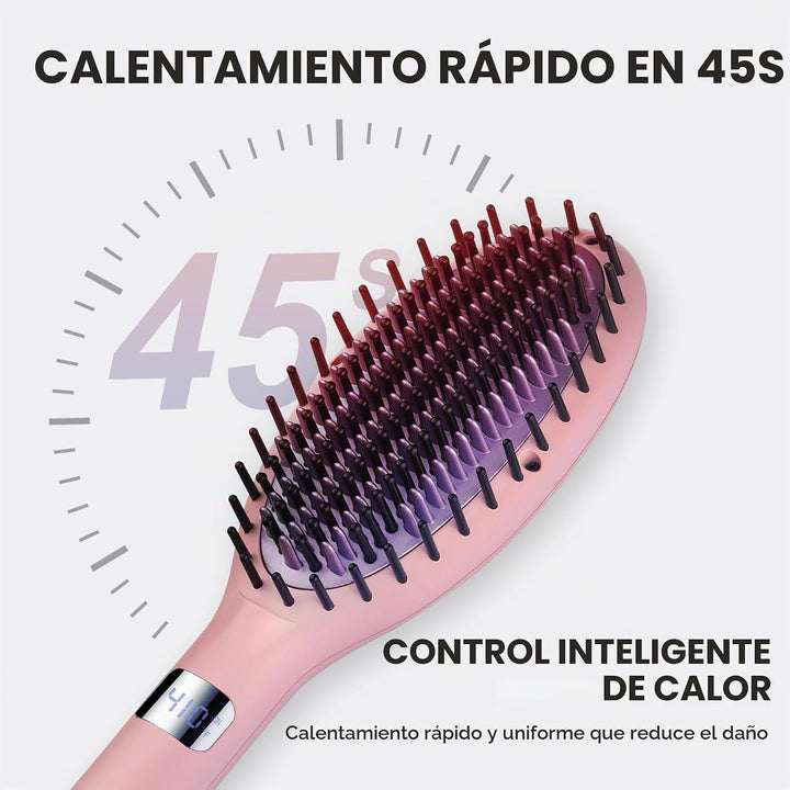 Rozamor - Cepillo iónico para alisar el cabello, cepillo alisador d...