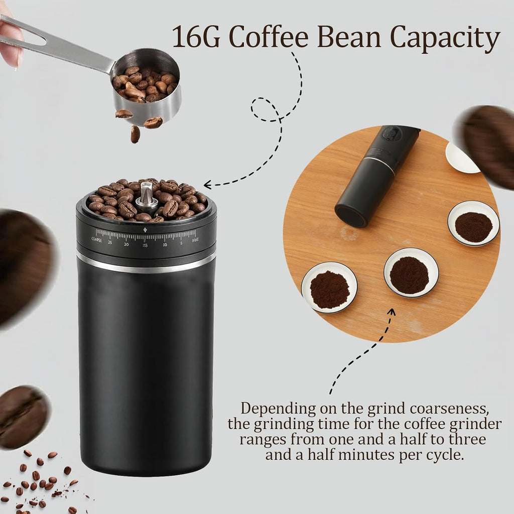 Molinillo de café de rebabas Cafetera portátil eléctrica para viajes