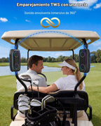 Qozybuds Altavoz de golf magnético, altavoz portátil Bluetooth 6.0 para carrito de golf de 30 W, IPX6 impermeable, tiempo de reproducción de 30 horas, estéreo TWS, luz RGB, altavoz al aire libre a