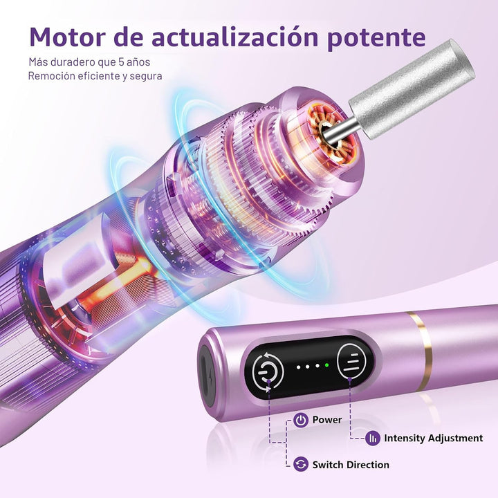 TUOBEO Kit de lima de uñas eléctrico inalámbrico para uñas, juego d...
