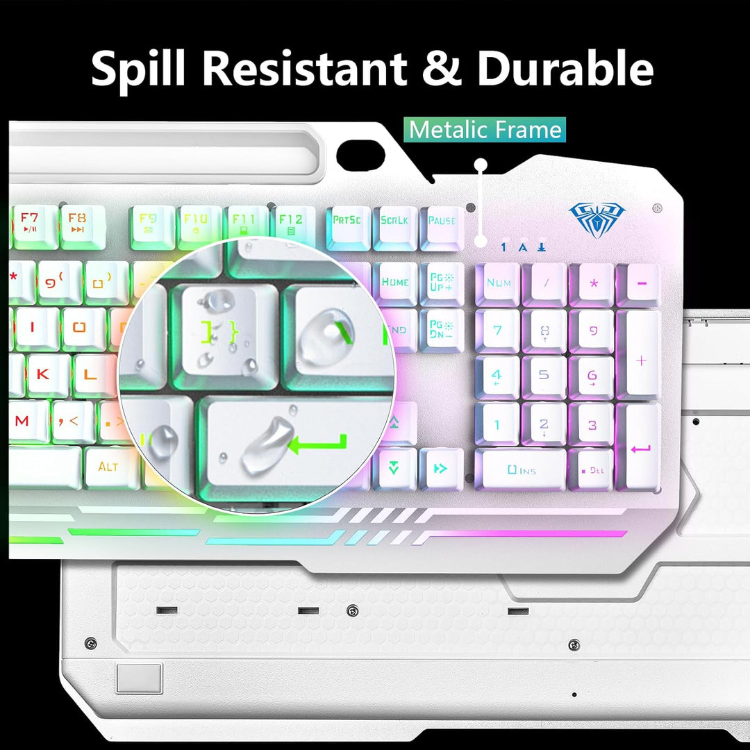 AULA Teclado Gaming, T102 Combo de Teclado y Ratón de 104 Teclas, T...