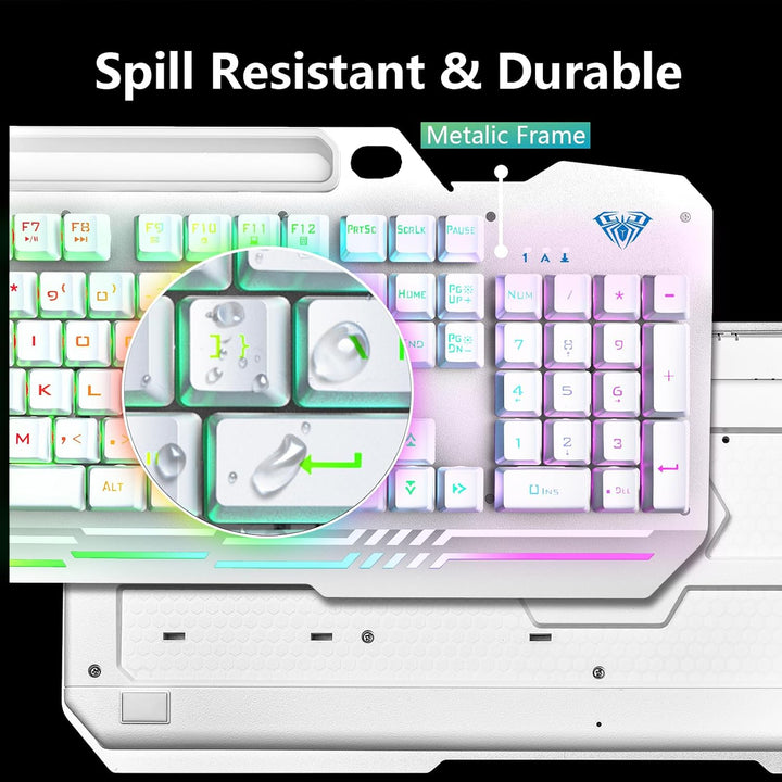 AULA Teclado Gaming, T102 Combo de Teclado y Ratón de 104 Teclas, T...