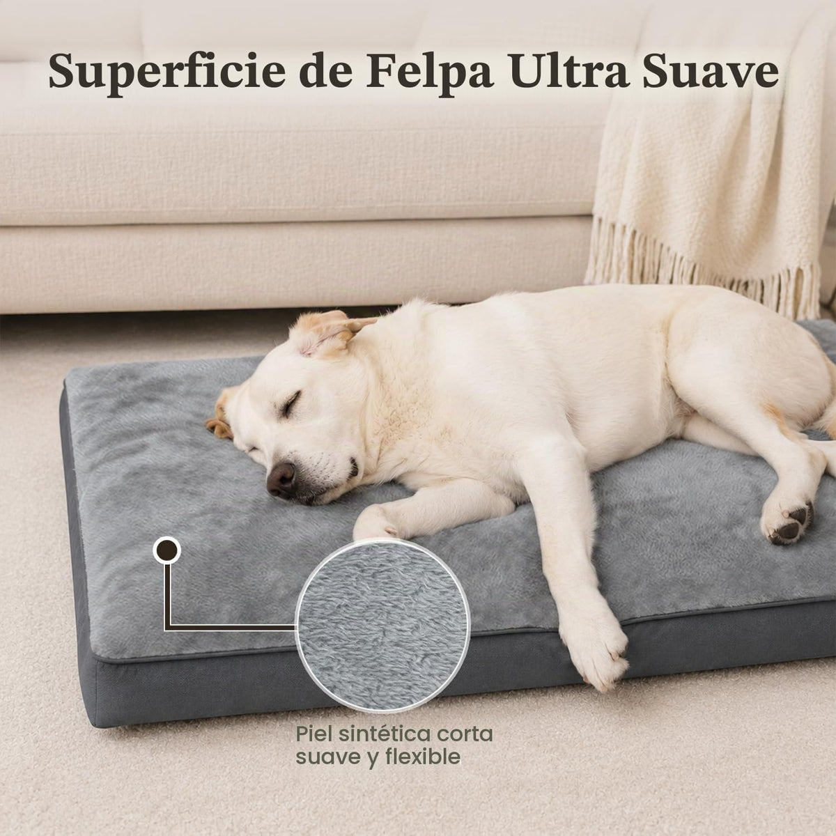Cama para perros NUPIDA. Cama para perros impermeable de lujo con funda extraíble y lavable de felpa. Colchón antideslizante para dormir para mascotas para perros grandes, medianos, jumbo, pequeños
