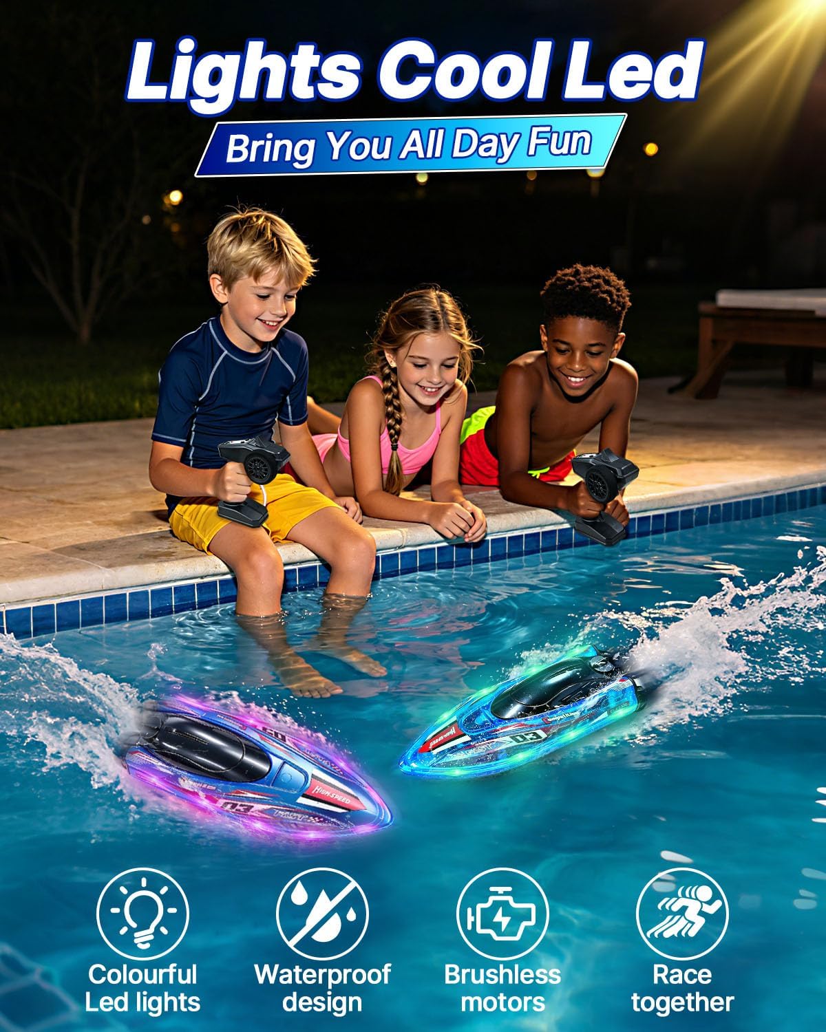 Barco a control remoto para niños, 25 MPH sin escobillas RC Boat