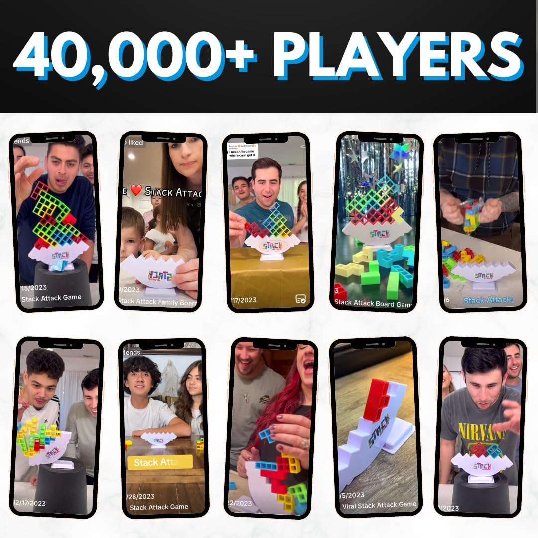 Juego de torre de ataque apilable para niños y adultos, juego de