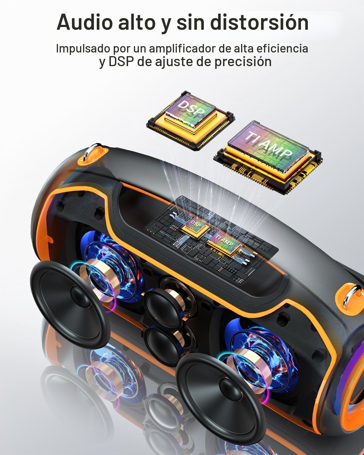 Altavoz Bluetooth, altavoces portátiles de pico de 200 W