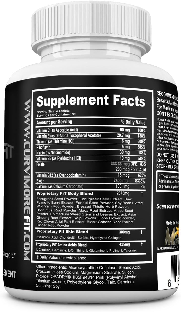 CURVIMORE® Suplemento FiT Mujeres. Cuerpo Voluptuoso Rápido. Multiv...
