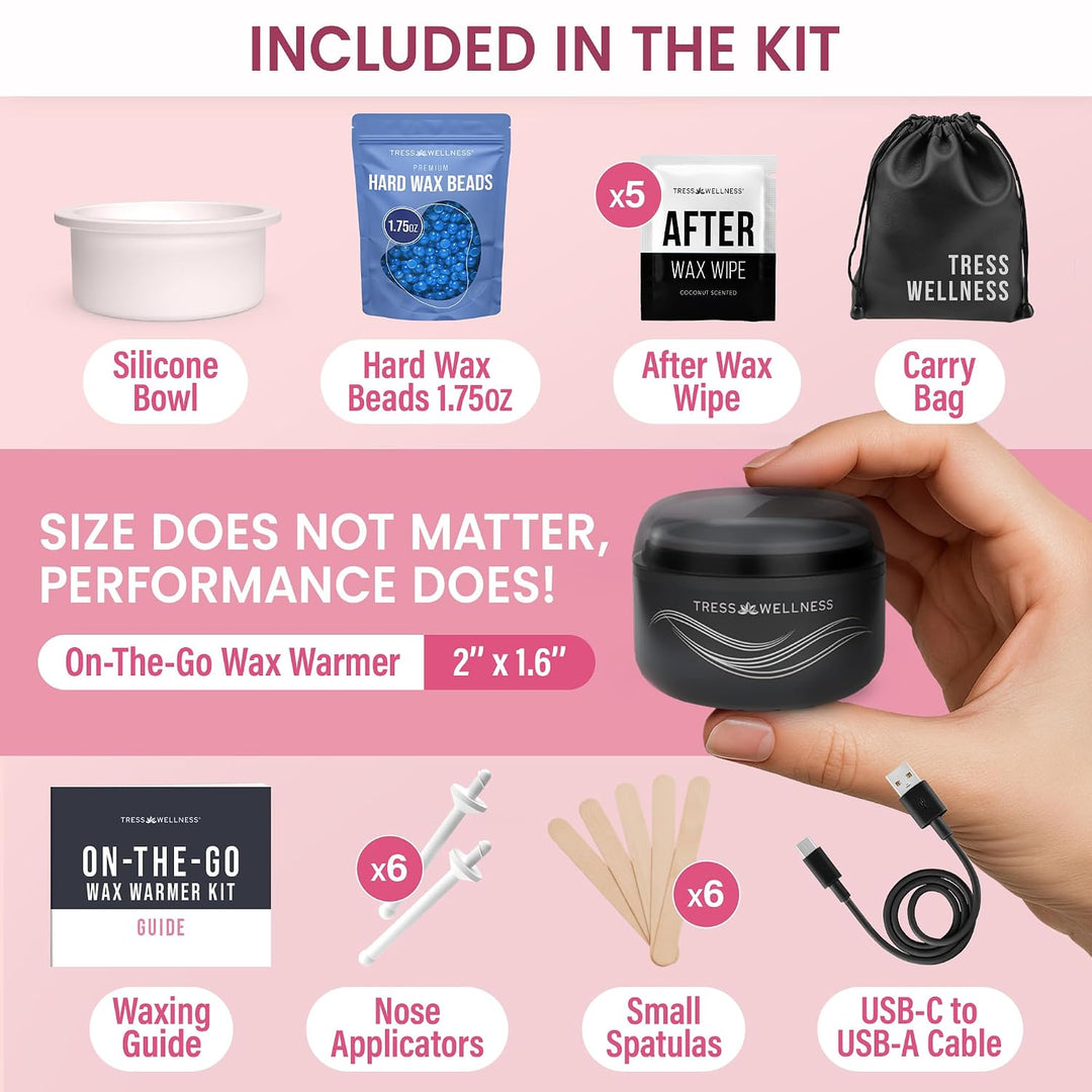 Tress Wellness Kit de cera sin tirantes para cara, cejas y labios p...