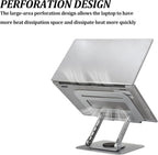 Soporte ergonómico para laptop, diseño ergonómico y ángulo ajustable, plegable para laptops, portátiles de hasta 17.3 pulgadas (plateado)