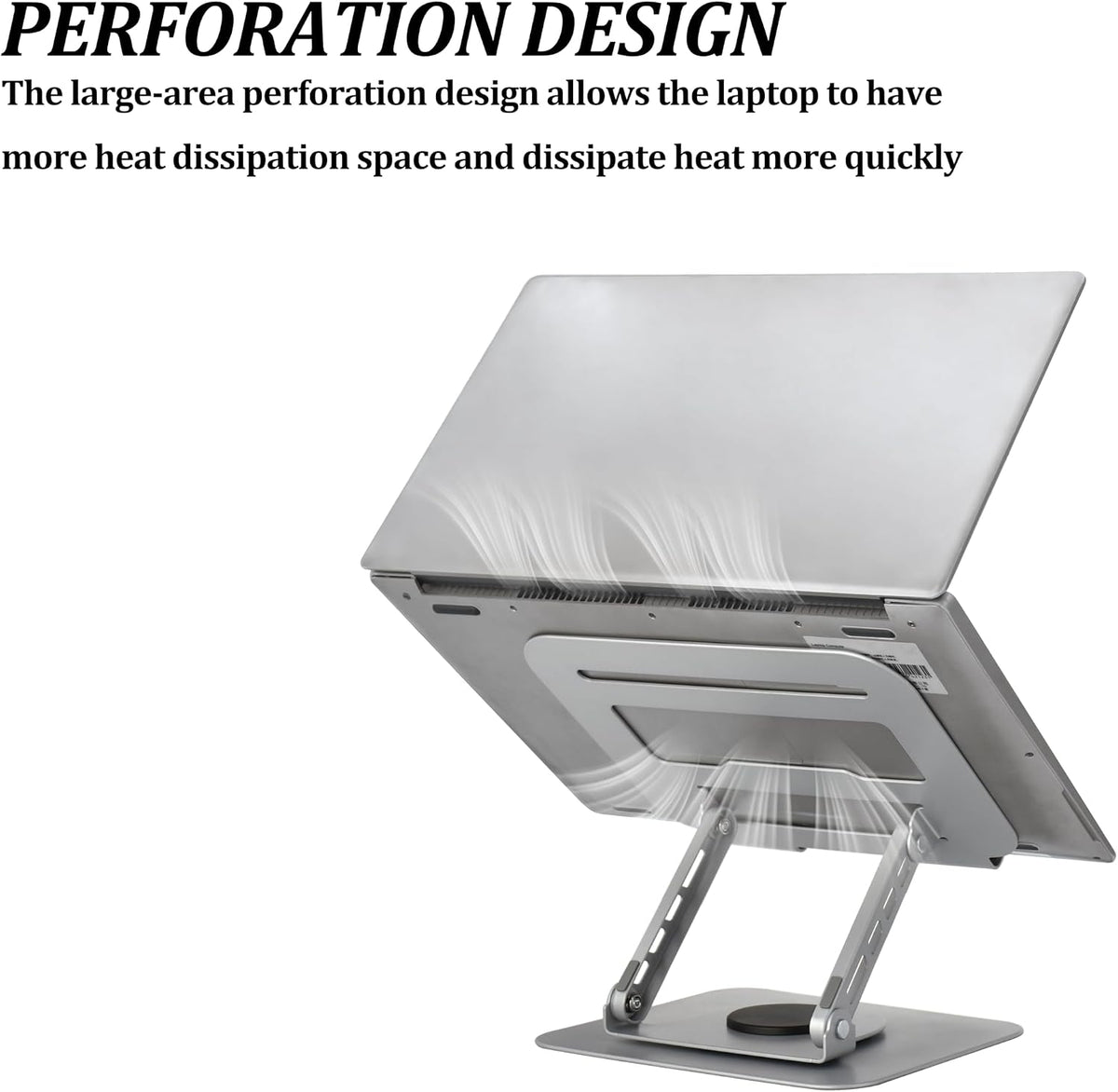 Soporte ergonómico para laptop, diseño ergonómico y ángulo ajustable, plegable para laptops, portátiles de hasta 17.3 pulgadas (plateado)