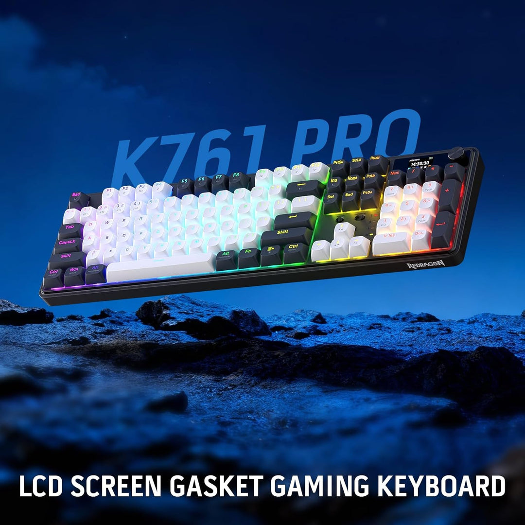 Redragon K761 Teclado inalámbrico para juegos con junta con pantall...