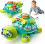Juguetes para bebés de 6 a 12 meses, juguete musical de tortuga para el desarrollo del tiempo boca abajo, juguete para gatear para 6, 7, 8, 9, 10 meses, juguete educativo bilingüe para bebés de 6 a 9 a 12 meses, regalos de cumpleaños para bebés y niñas