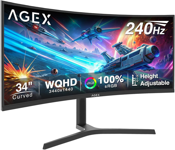 Z-Edge 34 pulgadas WQHD 1440P Monitor curvado para juegos, pantalla...