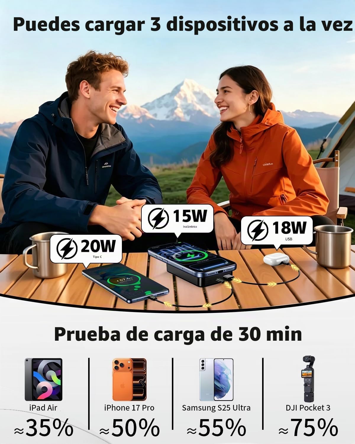 ZIKIHAA Banco de energía magnético de 26800 mAh para cargador portá...