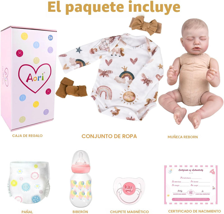 Aori Muñecas de Bebé Reborn Realistas de la Vida Real Muñecas de Be...