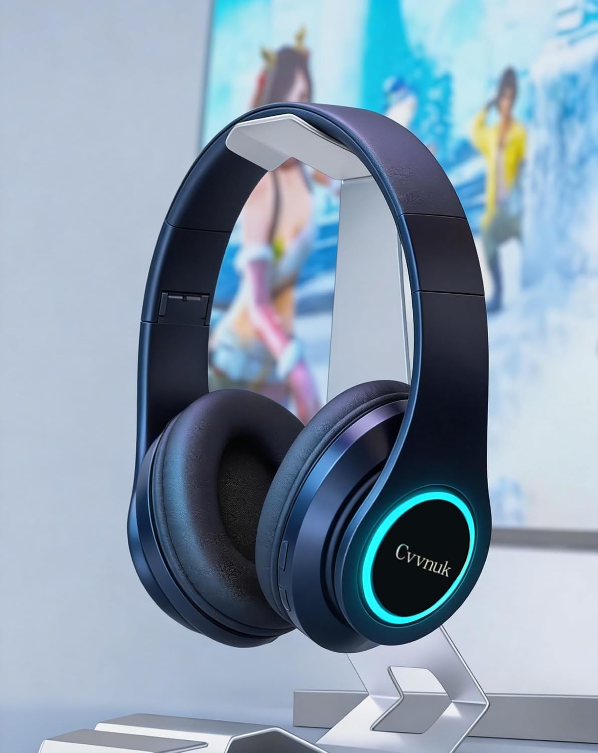 Los auriculares inalámbricos premium cuentan con una función de emisión de luz y se pueden llevar por encima de las orejas. Ofrecen un tiempo de reproducción de 24 horas y audio de alta