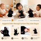 Juguete de peluche negro del gato, 10" juguete musical interactivo