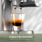 Gevi Máquina compacta de café expreso de 20 bar para el hogar, cafetera de