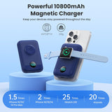 Cargador Portátil Magnético para iPhone, Power Bank de 10800mAh 4-e...