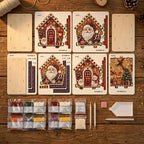 DIY Pearl Art - Colección de Navidad, kit de perlas de cabina de madera 3D
