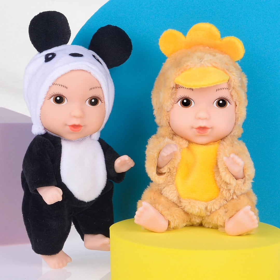 dollbie Paquete de 6 muñecas de bebé de 5 pulgadas, mini figuras de...