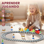 Dimoarch Juego de tren eléctrico para niños pequeños de 1, 2, 3, 4 años