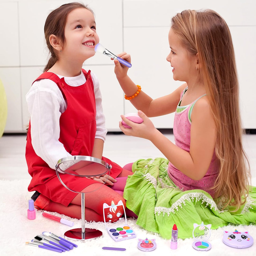 Heaning Maquillaje lavable para niños, juego de maquillaje real par...
