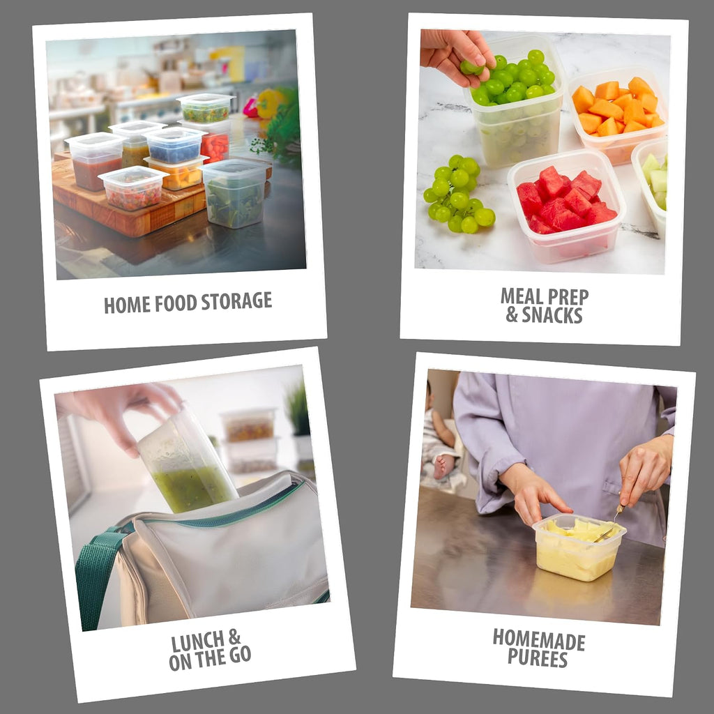 Cambro - Recipientes de almacenamiento de alimentos con tapas, translúcidos (seguros para microondas y sin BPA), contenedor de almacenamiento de alimentos de 16 y 32 onzas (juego de 20 piezas)
