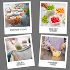 Cambro - Recipientes de almacenamiento de alimentos con tapas, translúcidos (seguros para microondas y sin BPA), contenedor de almacenamiento de alimentos de 16 y 32 onzas (juego de 20 piezas)