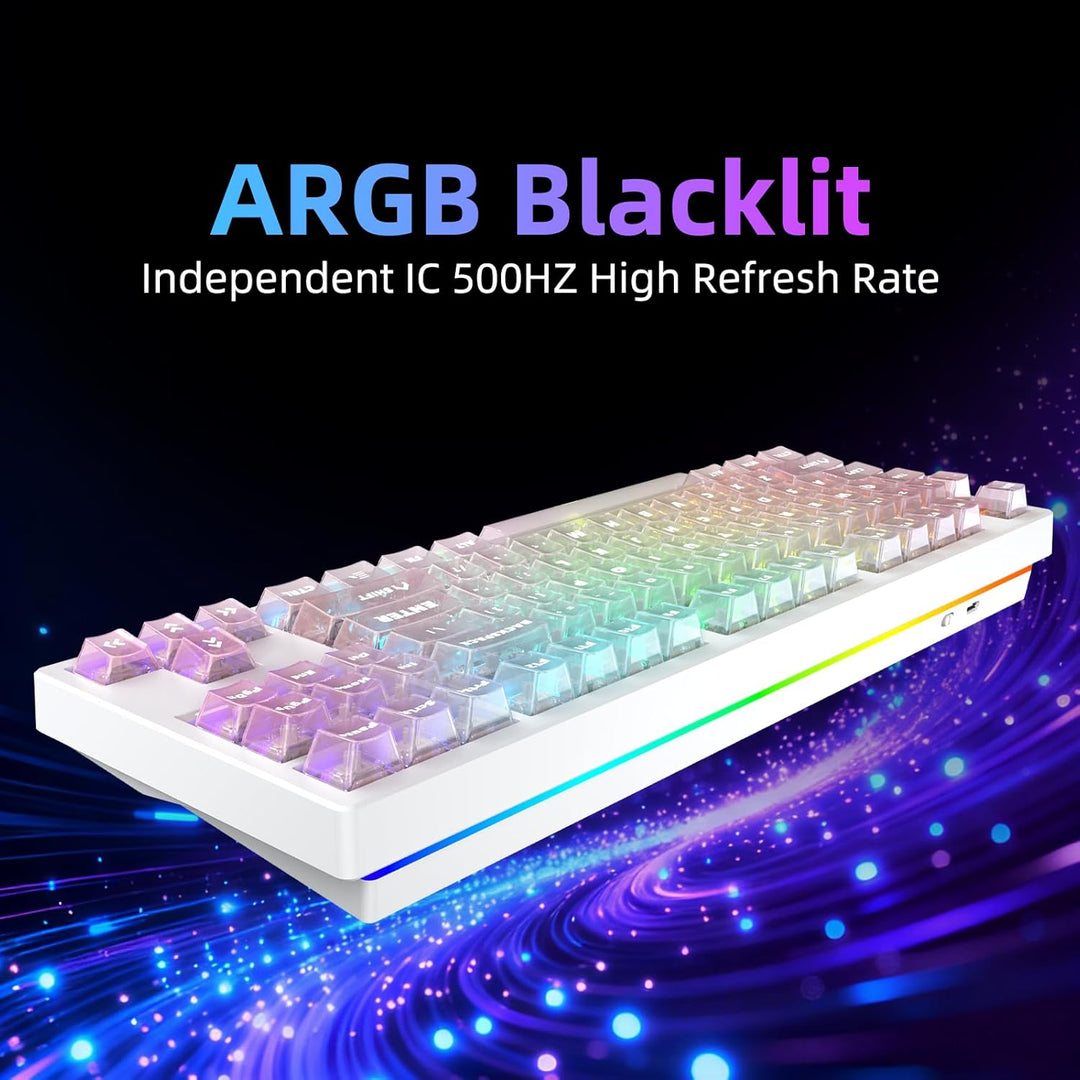 Teclado mecánico con cable IROK FE87 V2, tasa de sondeo dual de 8 K...