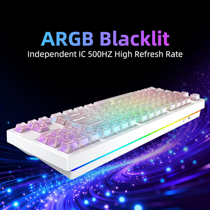 Teclado mecánico con cable IROK FE87 V2, tasa de sondeo dual de 8 K...