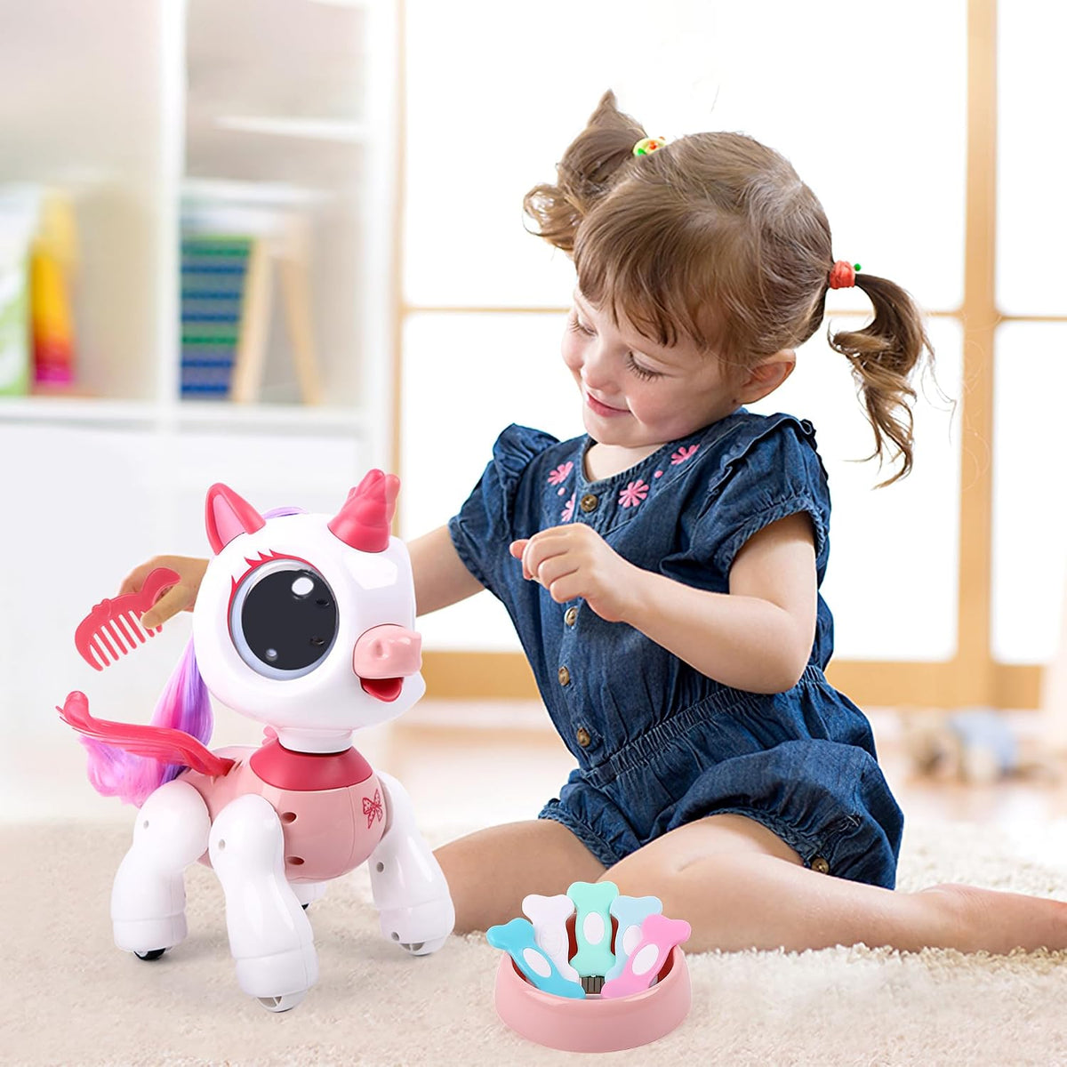 Control Remoto Unicornio para Niñas - Juguete Electrónico de Mascotas Pegaso Rosa