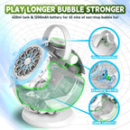 Máquina de burbujas recargable para niños con rotación de 90° 360°, control remoto (20-40M)