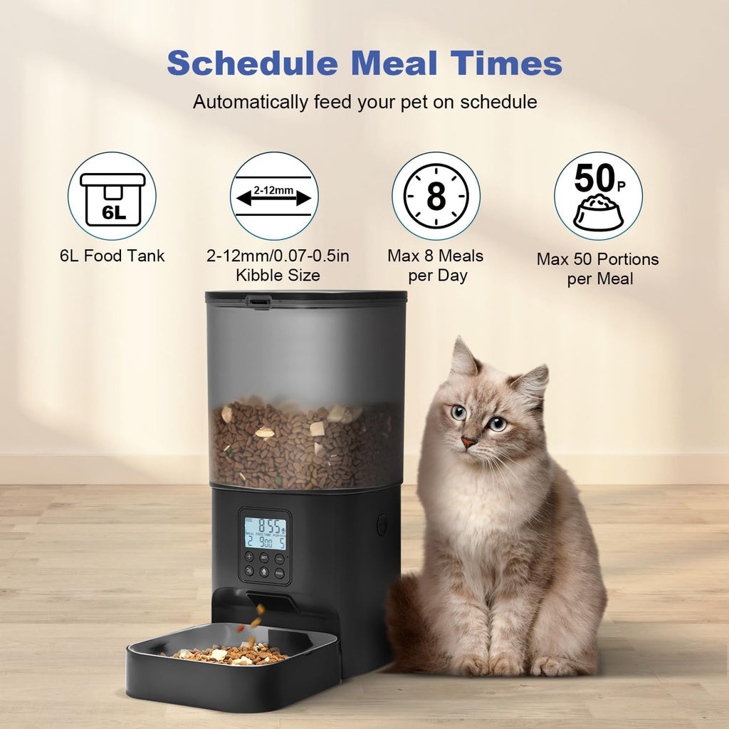 Comedero automático para gatos, dispensador de alimentos